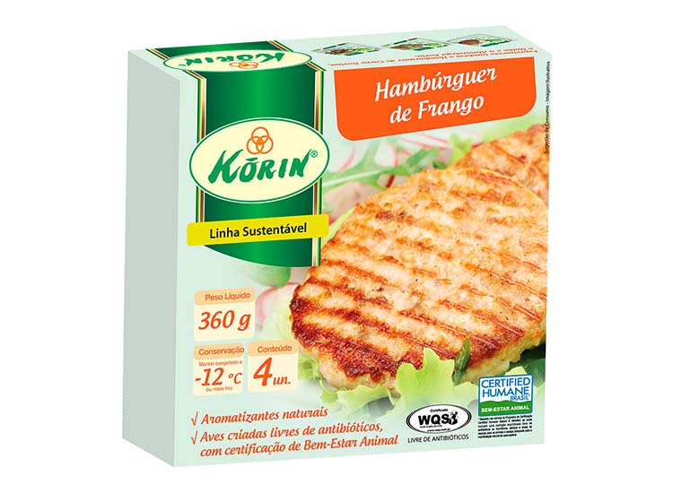 Hambúrguer de Frango Congelado Korin 360g