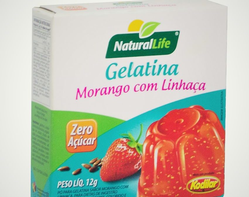 Gelatina Morango com Linhaça 12g