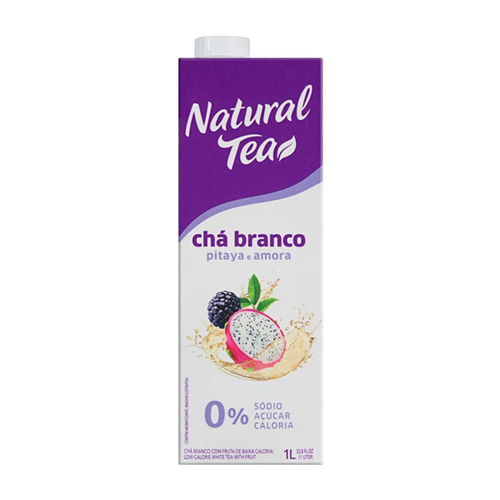 Natural Tea Chá Branco Sem Açúcar Pitaya e Amora 1 L