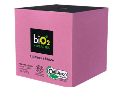Chá Verde e Hibisco Bio2 Herbal Tea Caixa Sachê 12 19,5g