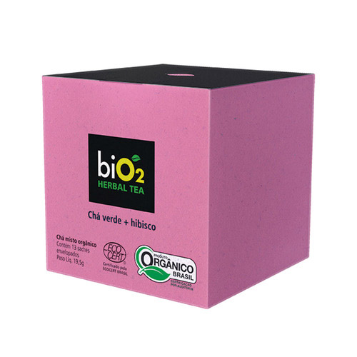Chá Verde e Hibisco Bio2 Herbal Tea Caixa Sachê 12 19,5g