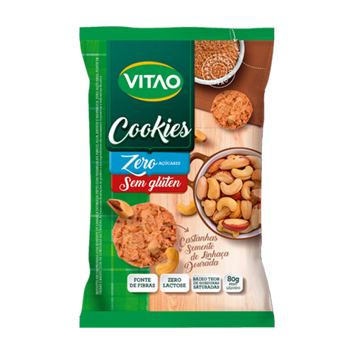 Cookies Sem Glúten e Zero Açúcares Castanhas e Sementes de Linhaça Dourada – 80g